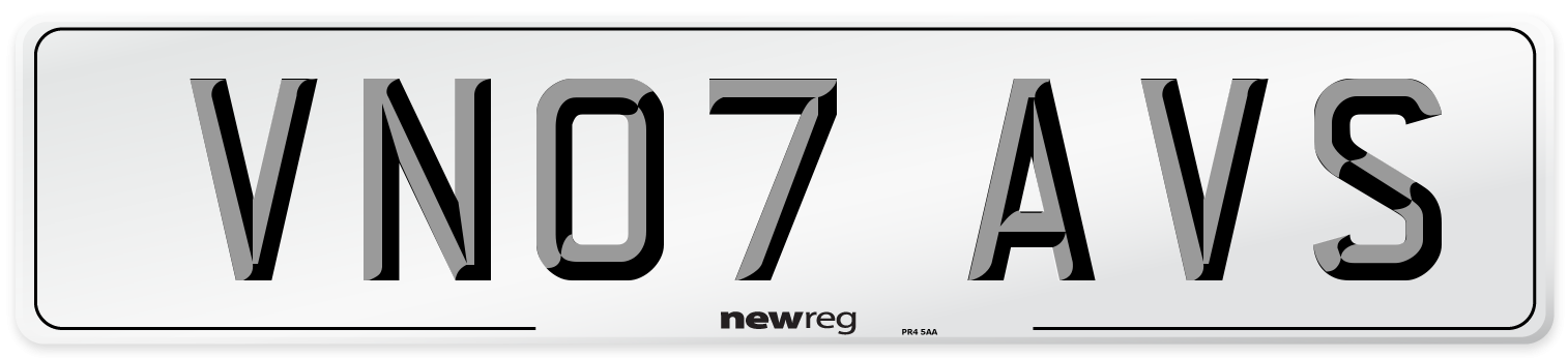 VN07 AVS Number Plate from New Reg